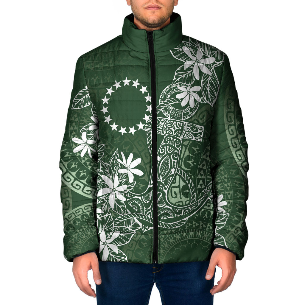Sage Green Kuki Airani Tapakau Padded Jacket Tribal Anchor Mix Tiare