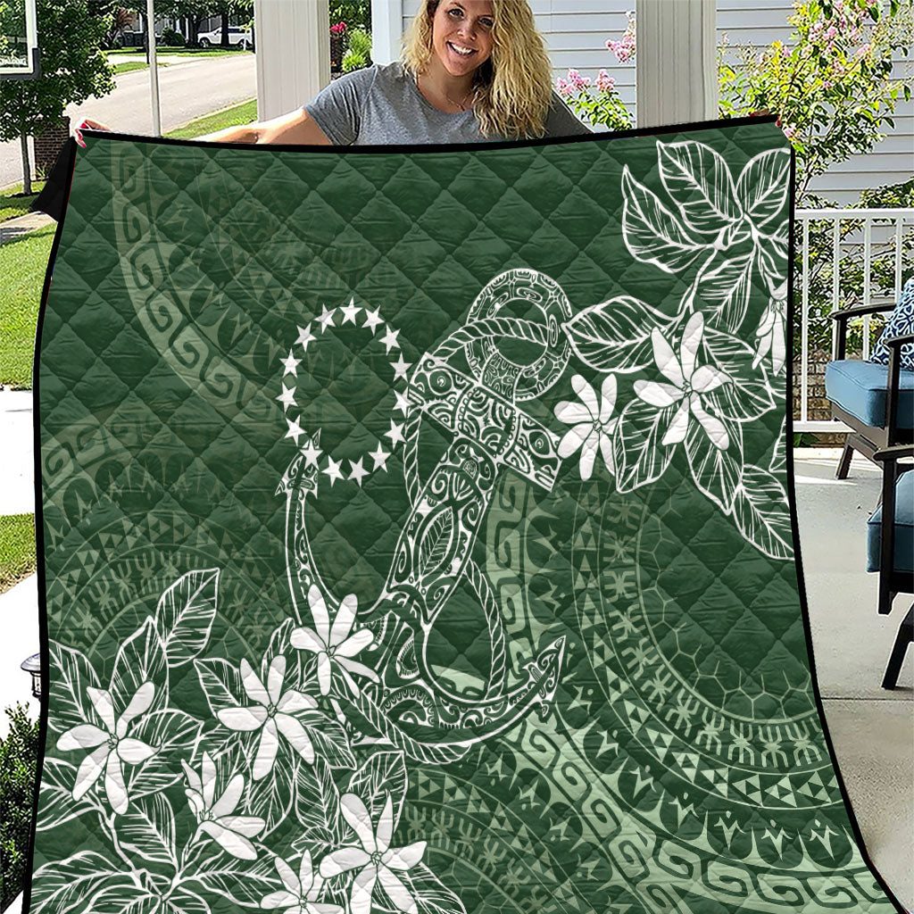 Sage Green Kuki Airani Tapakau Quilt Tribal Anchor Mix Tiare LT7 Sage Green - Polynesian Pride