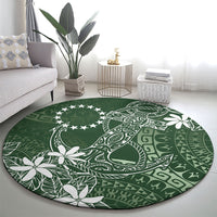 Sage Green Kuki Airani Tapakau Round Carpet Tribal Anchor Mix Tiare LT7 - Polynesian Pride