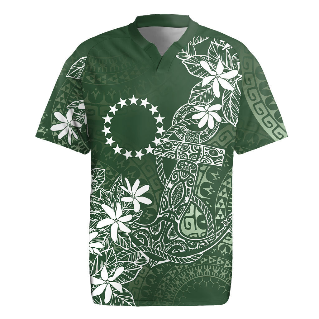 Sage Green Kuki Airani Tapakau Rugby Jersey Tribal Anchor Mix Tiare LT7 Sage Green - Polynesian Pride