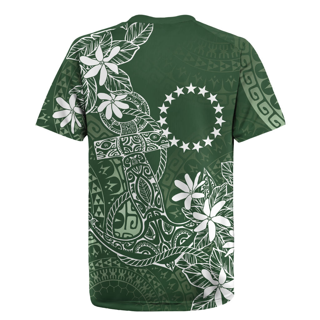 Sage Green Kuki Airani Tapakau Rugby Jersey Tribal Anchor Mix Tiare LT7 - Polynesian Pride
