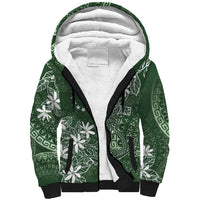 Sage Green Kuki Airani Tapakau Sherpa Hoodie Tribal Anchor Mix Tiare