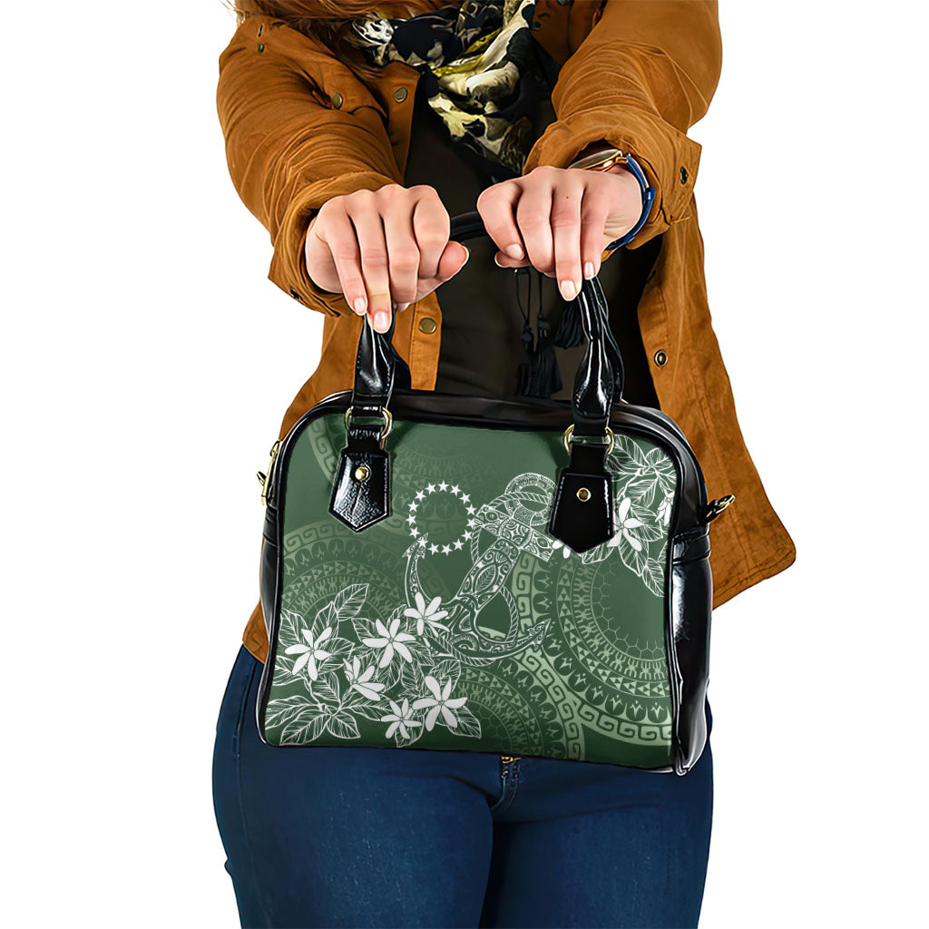 Sage Green Kuki Airani Tapakau Shoulder Handbag Tribal Anchor Mix Tiare LT7 One Size Sage Green - Polynesian Pride