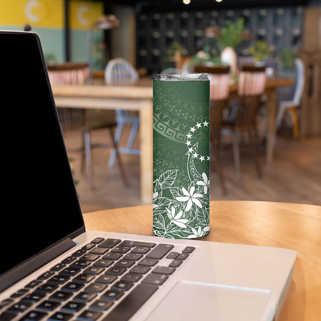 Sage Green Kuki Airani Tapakau Skinny Tumbler Tribal Anchor Mix Tiare