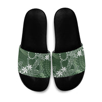 Sage Green Kuki Airani Tapakau Slide Sandals Tribal Anchor Mix Tiare LT7 Sage Green - Polynesian Pride