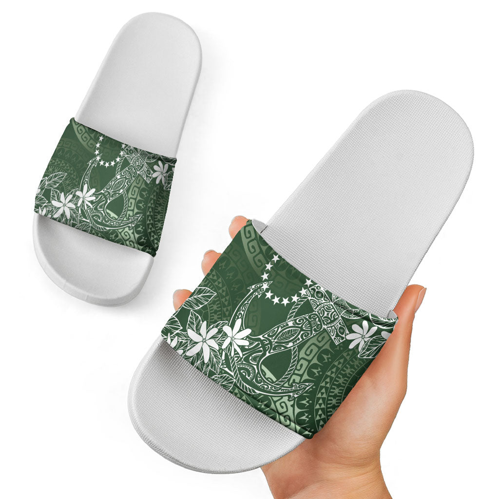 Sage Green Kuki Airani Tapakau Slide Sandals Tribal Anchor Mix Tiare LT7 - Polynesian Pride