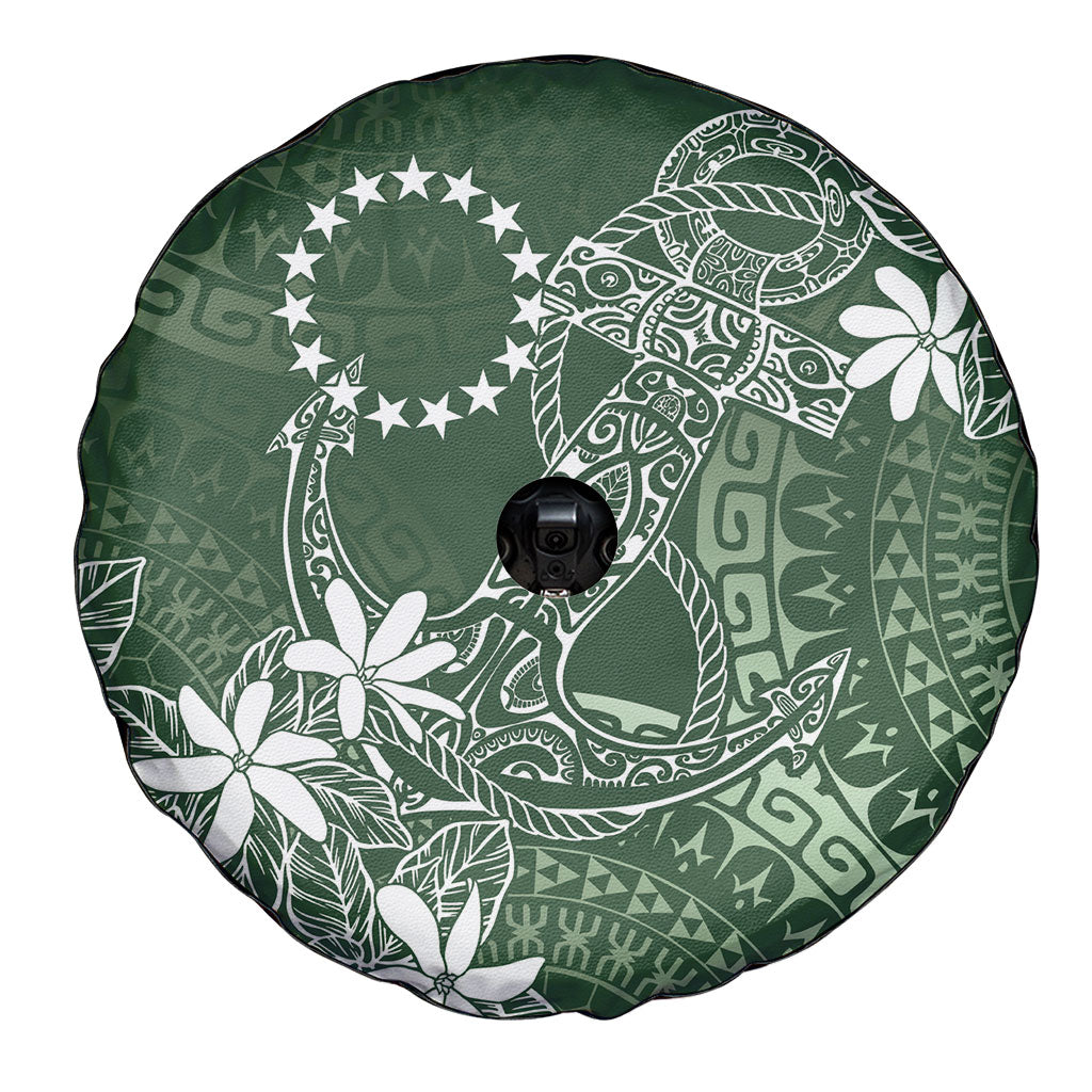 Sage Green Kuki Airani Tapakau Spare Tire Cover Tribal Anchor Mix Tiare