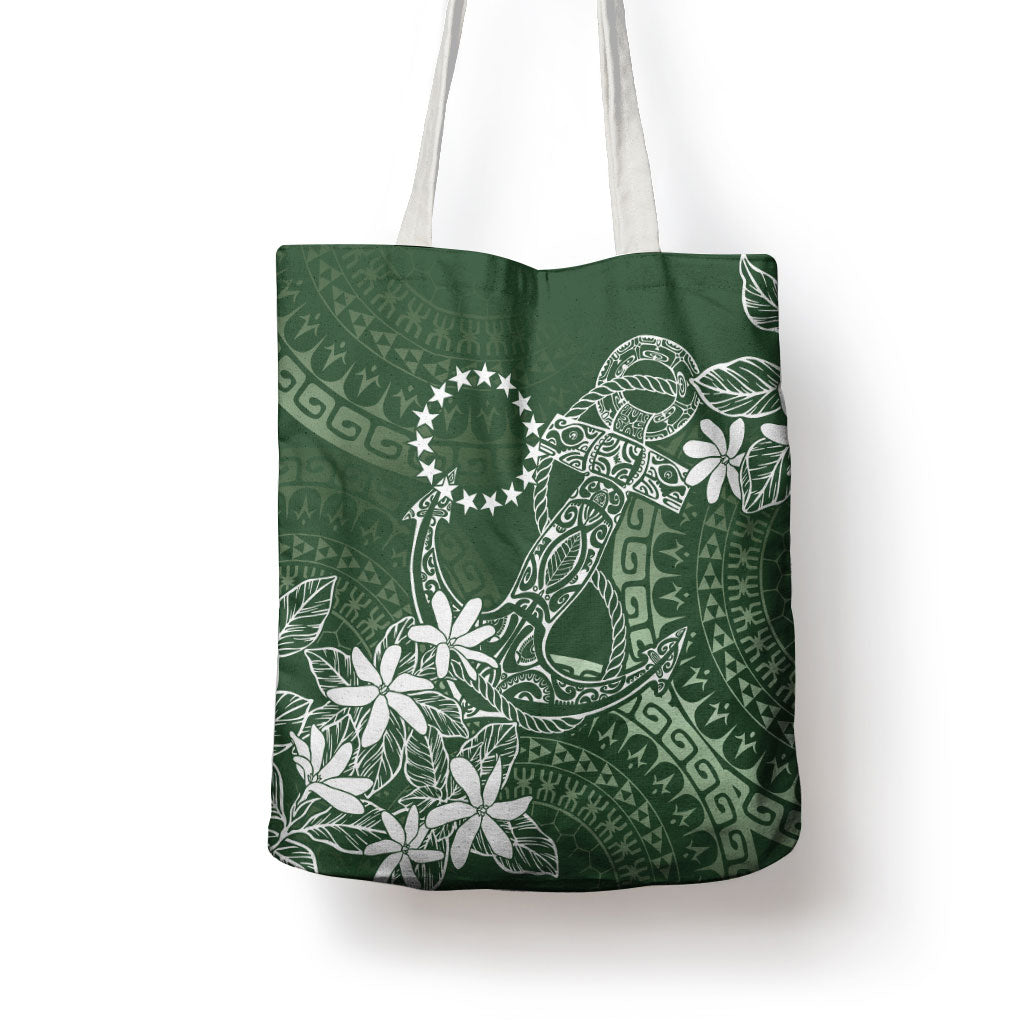 Sage Green Kuki Airani Tapakau Tote Bag Tribal Anchor Mix Tiare LT7 - Polynesian Pride