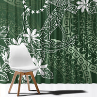 Sage Green Kuki Airani Tapakau Window Curtain Tribal Anchor Mix Tiare LT7 - Polynesian Pride