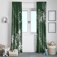 Sage Green Kuki Airani Tapakau Window Curtain Tribal Anchor Mix Tiare LT7 - Polynesian Pride