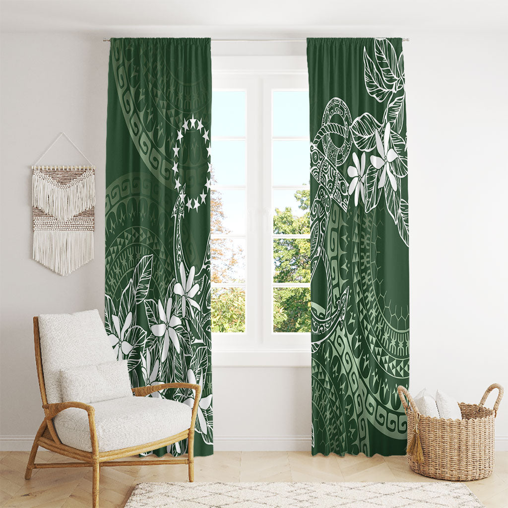 Sage Green Kuki Airani Tapakau Window Curtain Tribal Anchor Mix Tiare LT7 - Polynesian Pride