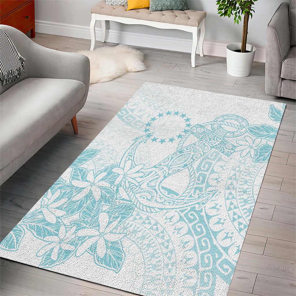 Turquoise Kuki Airani Tapakau Area Rug Tribal Anchor Mix Tiare LT7 - Polynesian Pride