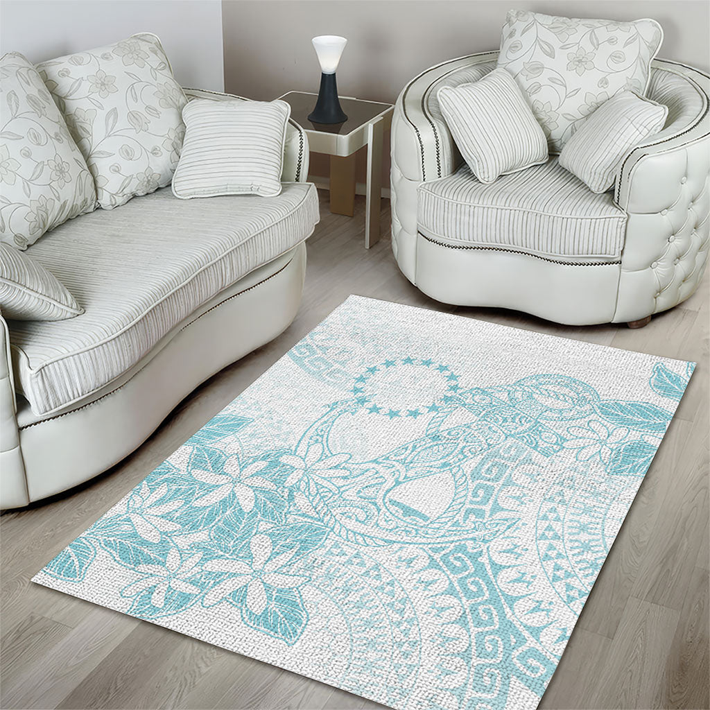 Turquoise Kuki Airani Tapakau Area Rug Tribal Anchor Mix Tiare LT7 - Polynesian Pride