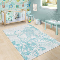 Turquoise Kuki Airani Tapakau Area Rug Tribal Anchor Mix Tiare LT7 - Polynesian Pride