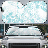 Turquoise Kuki Airani Tapakau Auto Sun Shade Tribal Anchor Mix Tiare LT7 Turquoise - Polynesian Pride