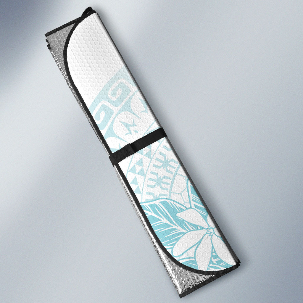 Turquoise Kuki Airani Tapakau Auto Sun Shade Tribal Anchor Mix Tiare LT7 - Polynesian Pride