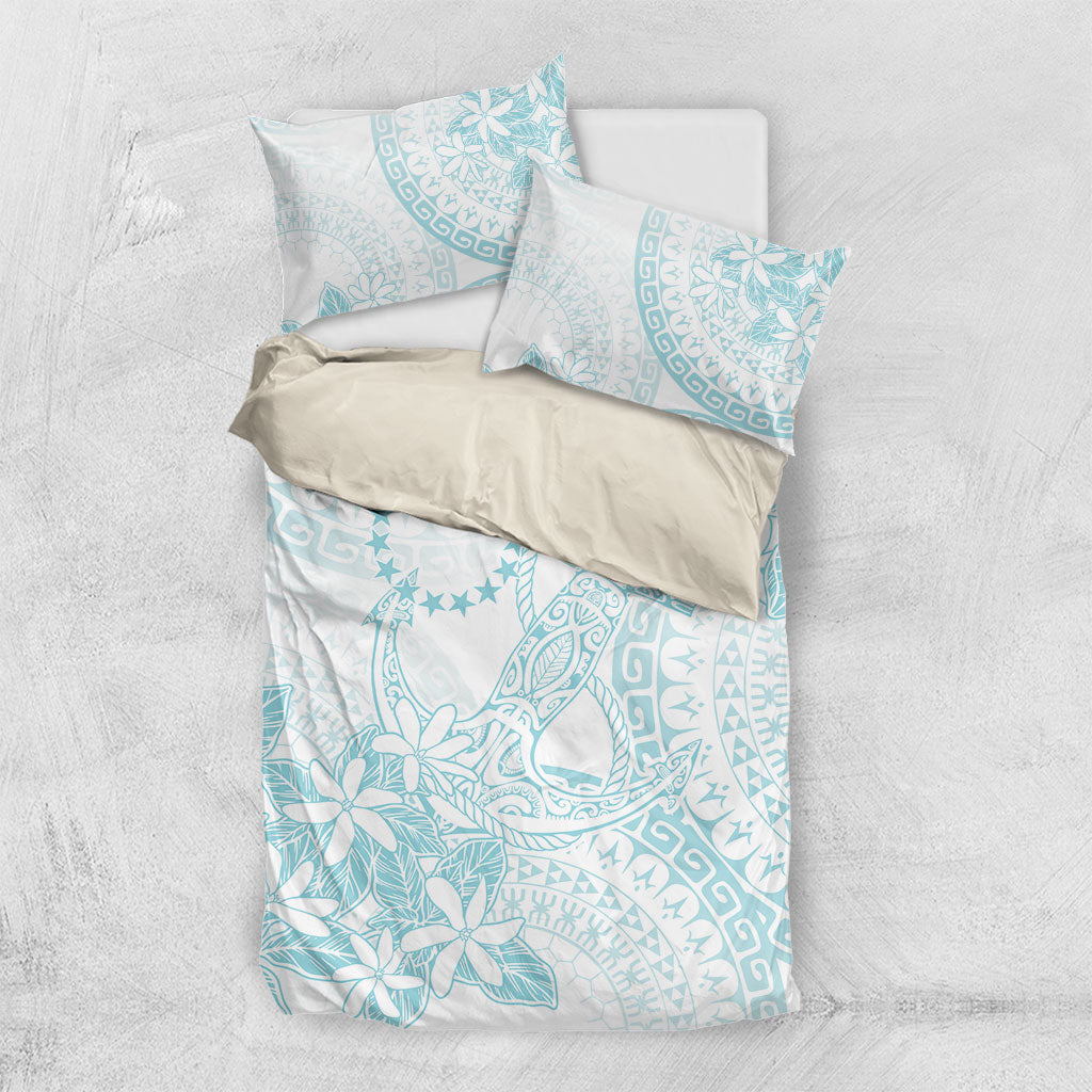 Turquoise Kuki Airani Tapakau Bedding Set Tribal Anchor Mix Tiare LT7 US Twin 172cm x 218cm Turquoise - Polynesian Pride
