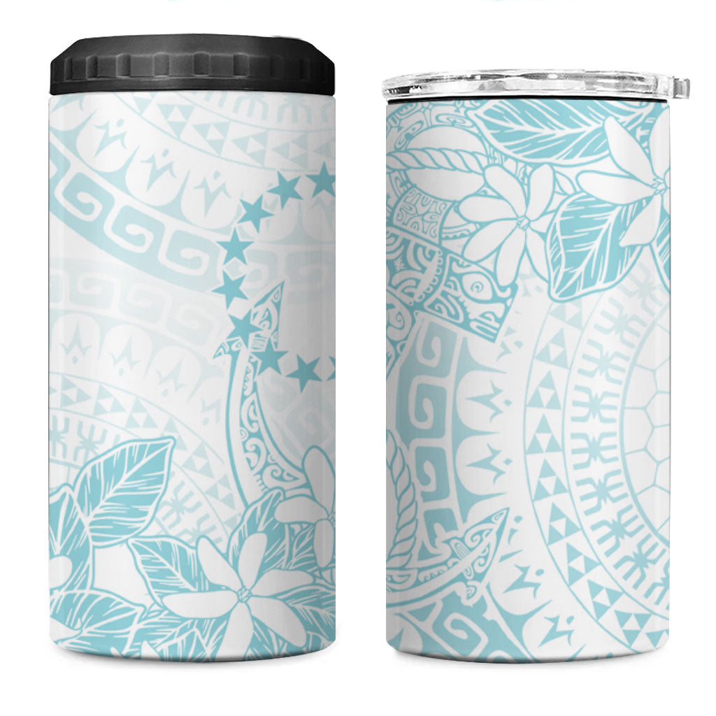 Turquoise Kuki Airani Tapakau 4 in 1 Can Cooler Tumbler Tribal Anchor Mix Tiare LT7 One Size: 16 oz Turquoise - Polynesian Pride