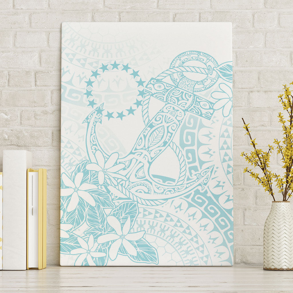 Turquoise Kuki Airani Tapakau Canvas Wall Art Tribal Anchor Mix Tiare LT7 Without Frame Turquoise - Polynesian Pride