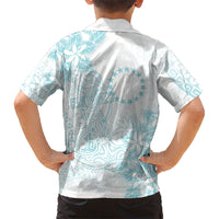 Turquoise Kuki Airani Tapakau Family Matching Tank Maxi Dress and Hawaiian Shirt Tribal Anchor Mix Tiare
