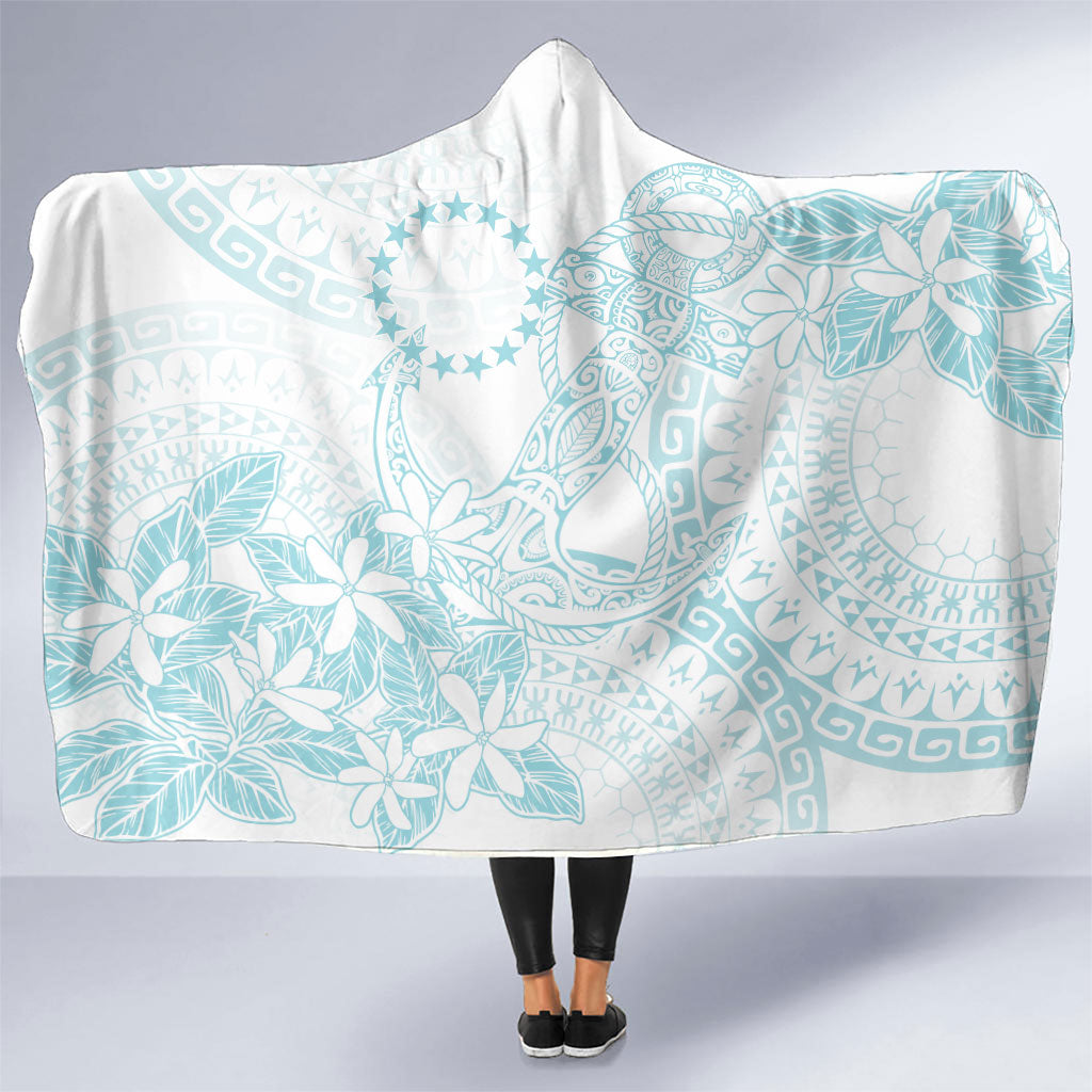 Turquoise Kuki Airani Tapakau Hooded Blanket Tribal Anchor Mix Tiare LT7 One Size Turquoise - Polynesian Pride