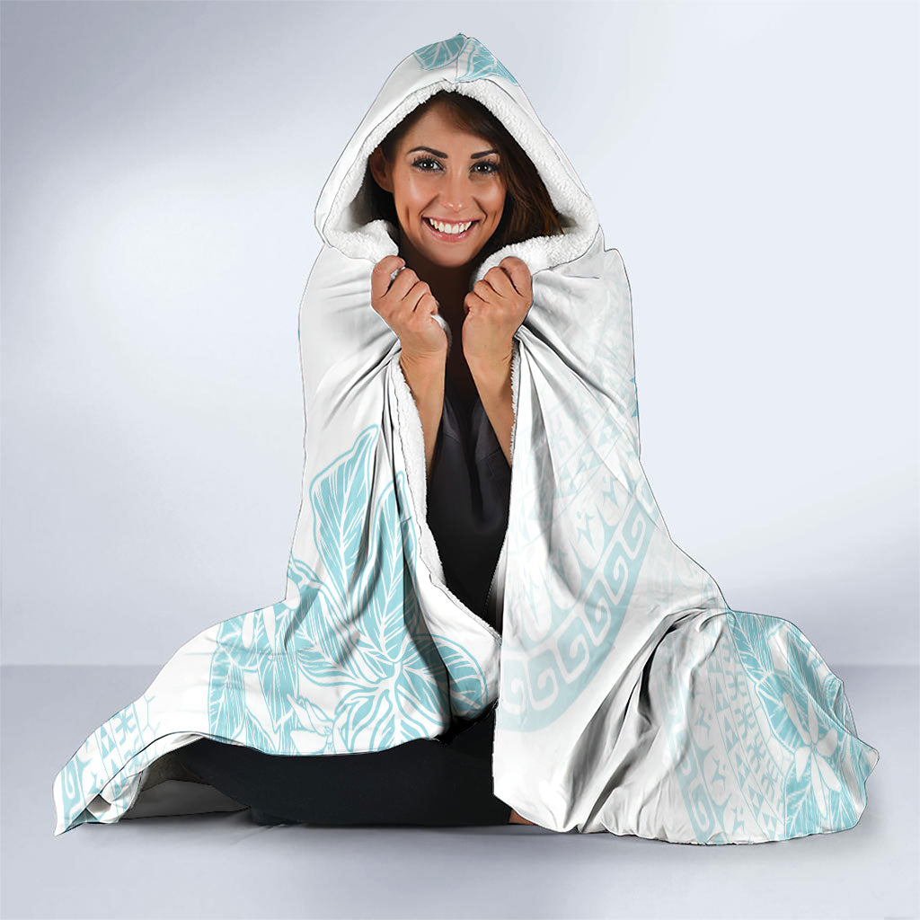 Turquoise Kuki Airani Tapakau Hooded Blanket Tribal Anchor Mix Tiare LT7 - Polynesian Pride