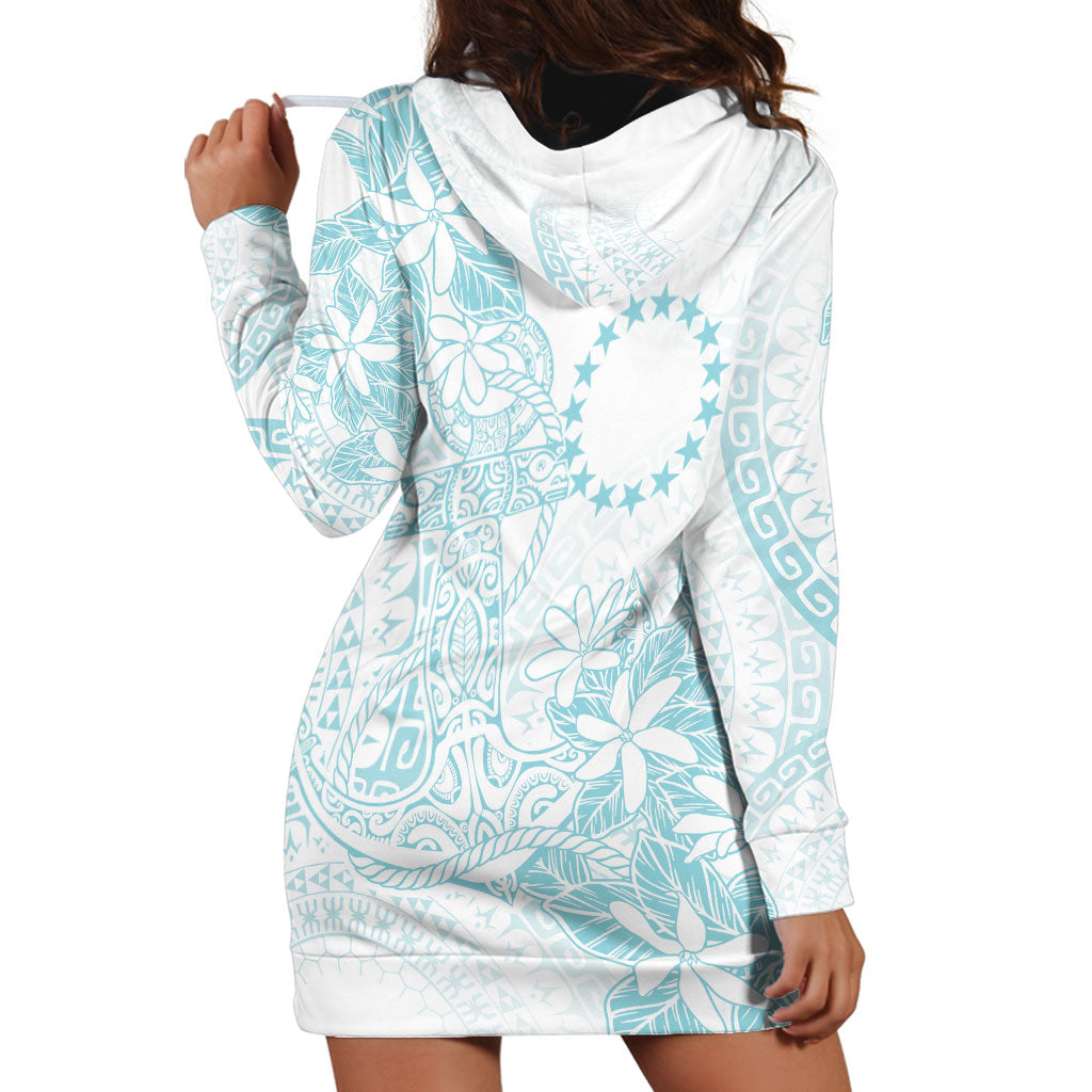 Turquoise Kuki Airani Tapakau Hoodie Dress Tribal Anchor Mix Tiare