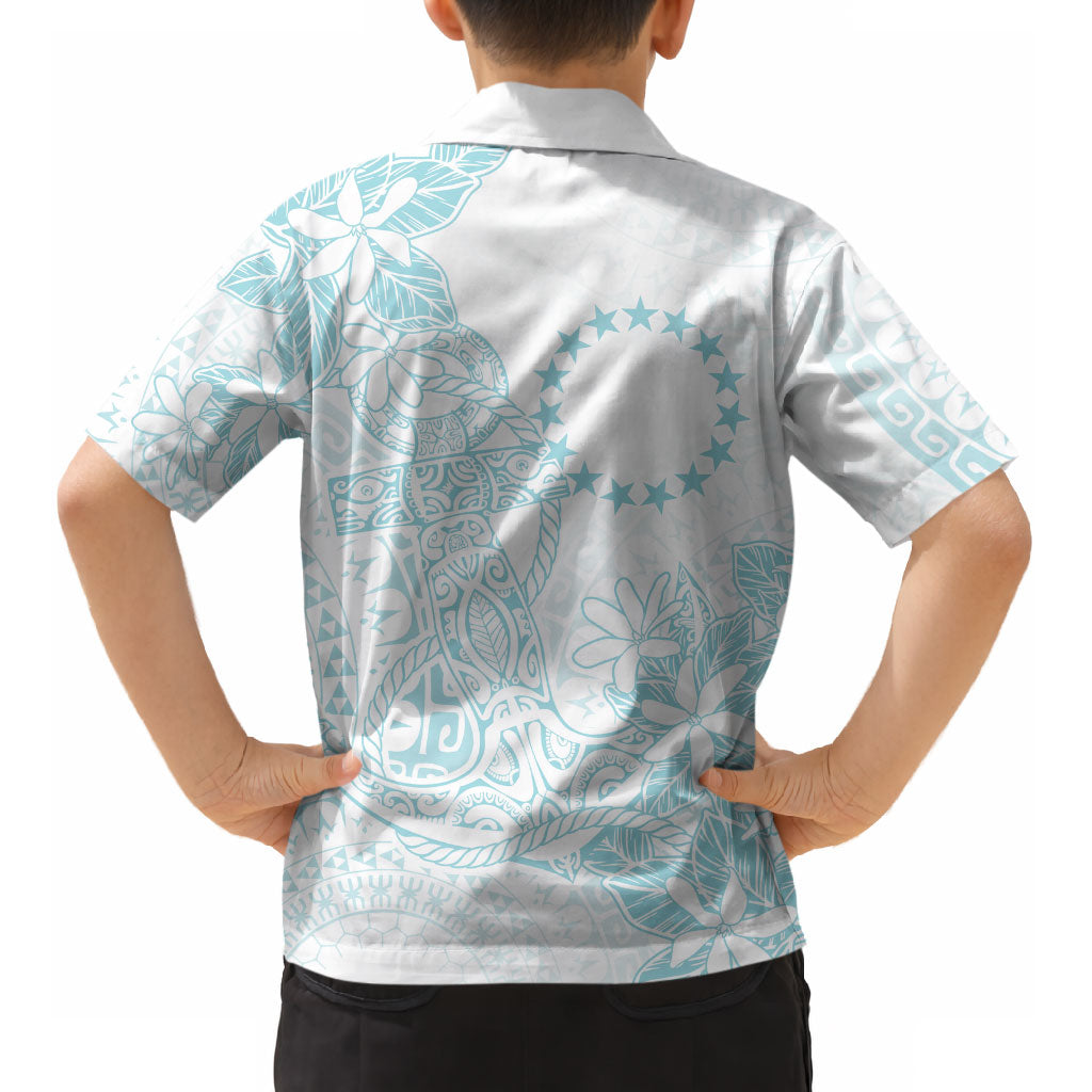 Turquoise Kuki Airani Tapakau Kid Hawaiian Shirt Tribal Anchor Mix Tiare LT7 - Polynesian Pride