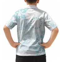 Turquoise Kuki Airani Tapakau Kid Hawaiian Shirt Tribal Anchor Mix Tiare LT7 - Polynesian Pride