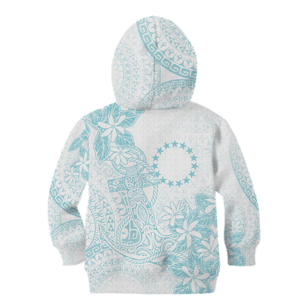 Turquoise Kuki Airani Tapakau Kid Hoodie Tribal Anchor Mix Tiare