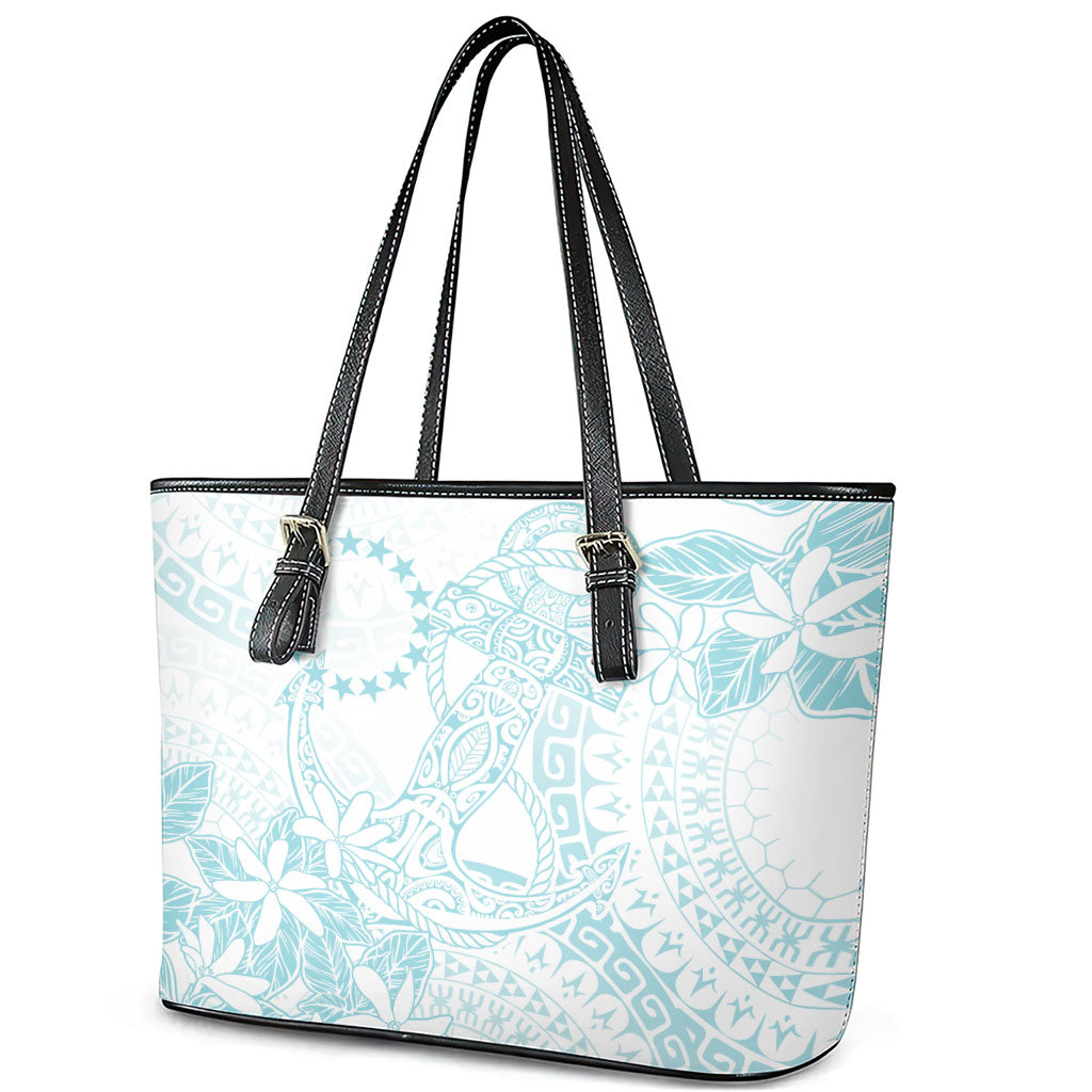Turquoise Kuki Airani Tapakau Leather Tote Bag Tribal Anchor Mix Tiare LT7 - Polynesian Pride