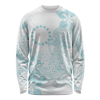 Turquoise Kuki Airani Tapakau Long Sleeve Shirt Tribal Anchor Mix Tiare LT7 Unisex Turquoise - Polynesian Pride