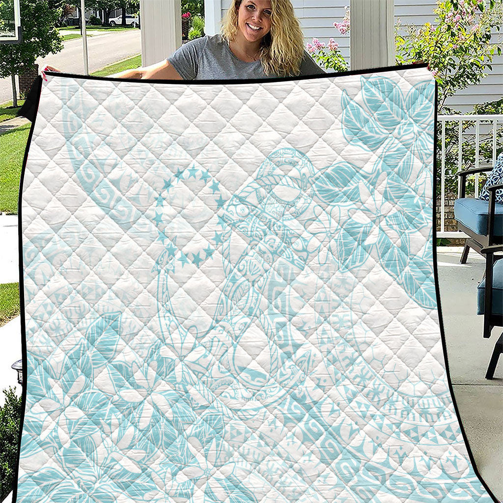 Turquoise Kuki Airani Tapakau Quilt Tribal Anchor Mix Tiare LT7 Turquoise - Polynesian Pride