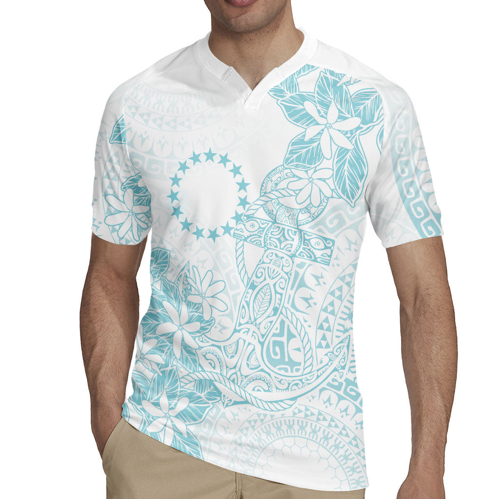 Turquoise Kuki Airani Tapakau Rugby Jersey Tribal Anchor Mix Tiare LT7 - Polynesian Pride