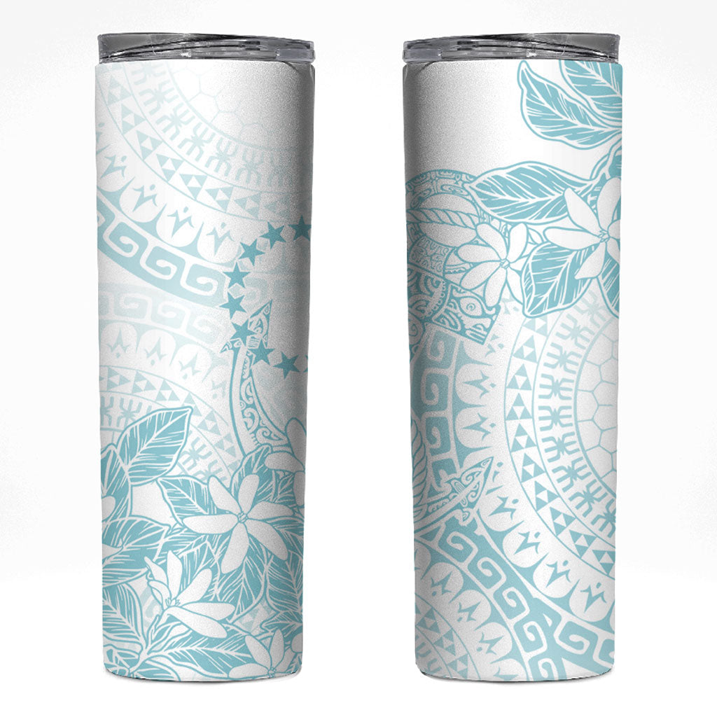 Turquoise Kuki Airani Tapakau Skinny Tumbler Tribal Anchor Mix Tiare LT7 Turquoise - Polynesian Pride
