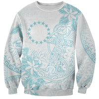 Turquoise Kuki Airani Tapakau Sweatshirt Tribal Anchor Mix Tiare LT7 Unisex Turquoise - Polynesian Pride