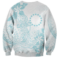 Turquoise Kuki Airani Tapakau Sweatshirt Tribal Anchor Mix Tiare LT7 - Polynesian Pride