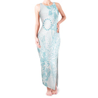 Turquoise Kuki Airani Tapakau Tank Maxi Dress Tribal Anchor Mix Tiare
