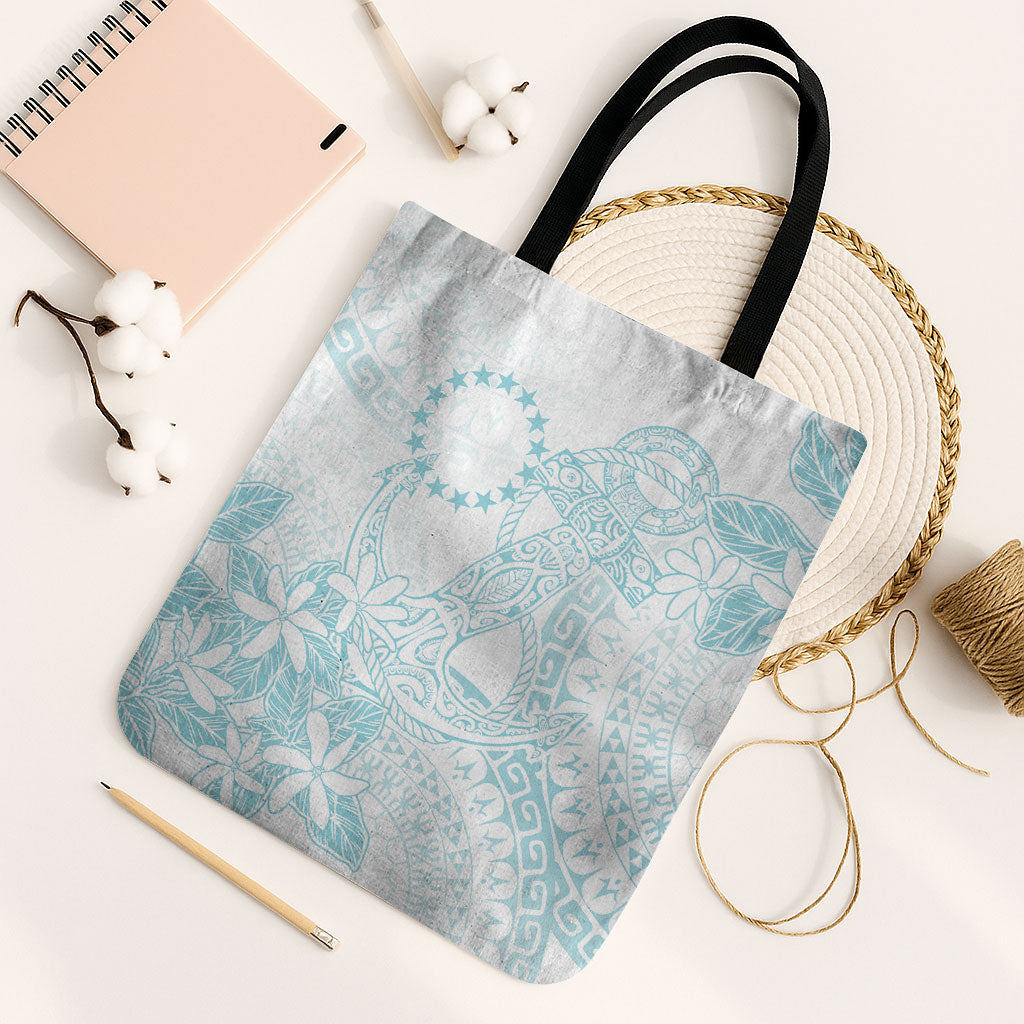 Turquoise Kuki Airani Tapakau Tote Bag Tribal Anchor Mix Tiare LT7 Black Strap One Size Turquoise - Polynesian Pride