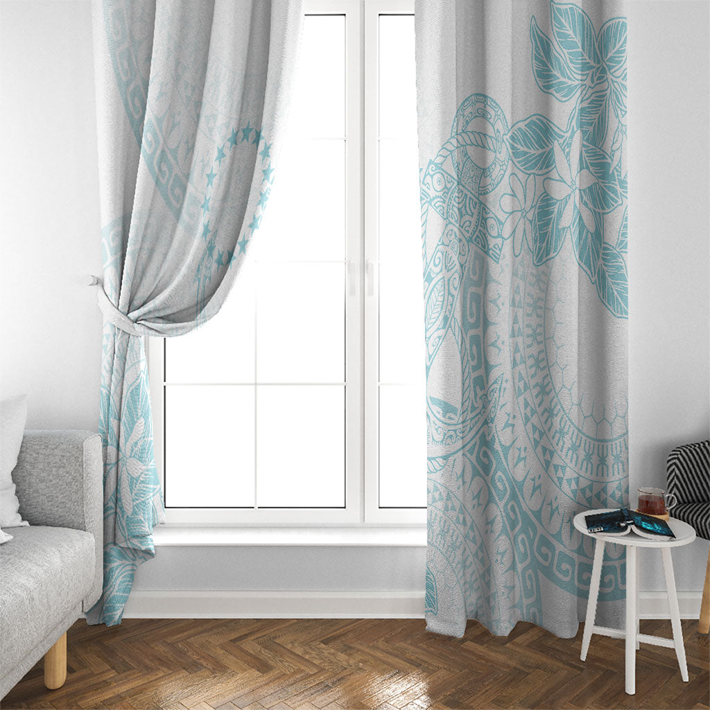Turquoise Kuki Airani Tapakau Window Curtain Tribal Anchor Mix Tiare