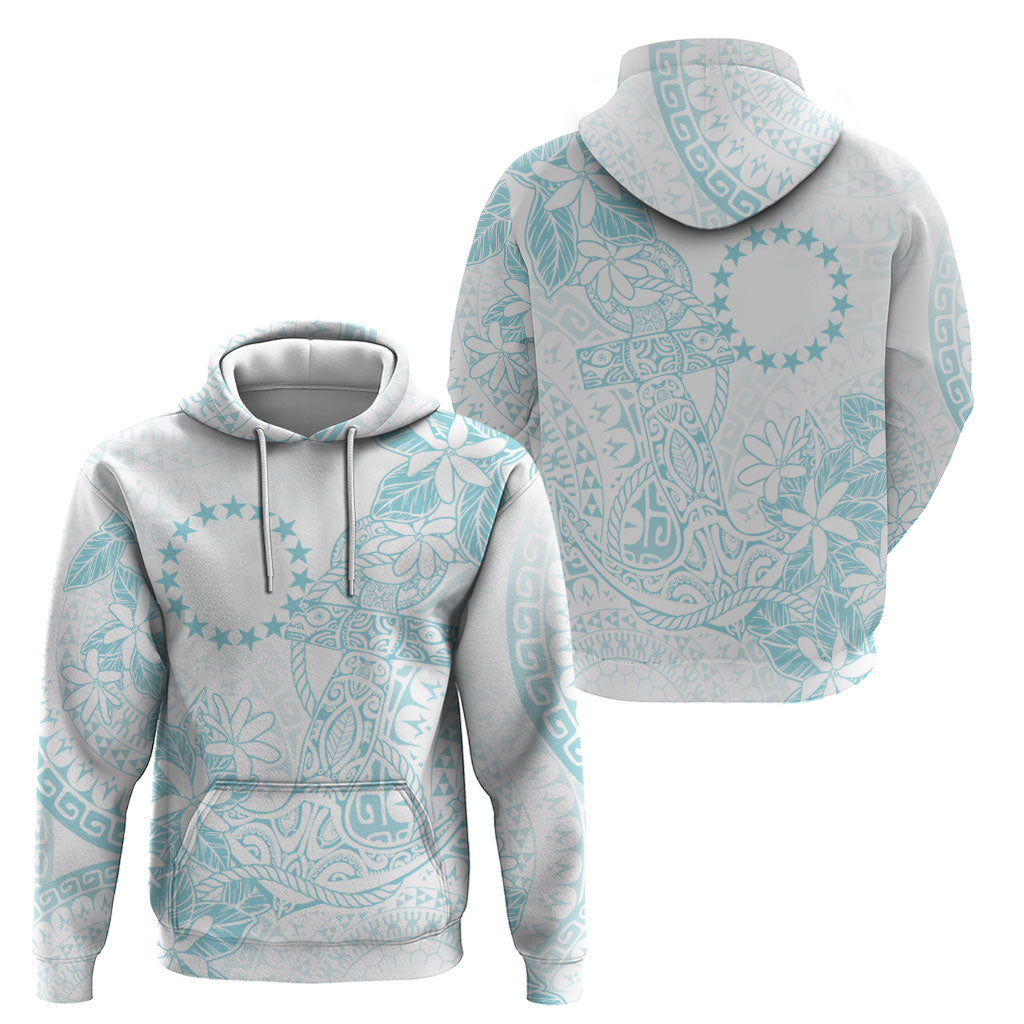 Turquoise Kuki Airani Tapakau Zip Hoodie Tribal Anchor Mix Tiare