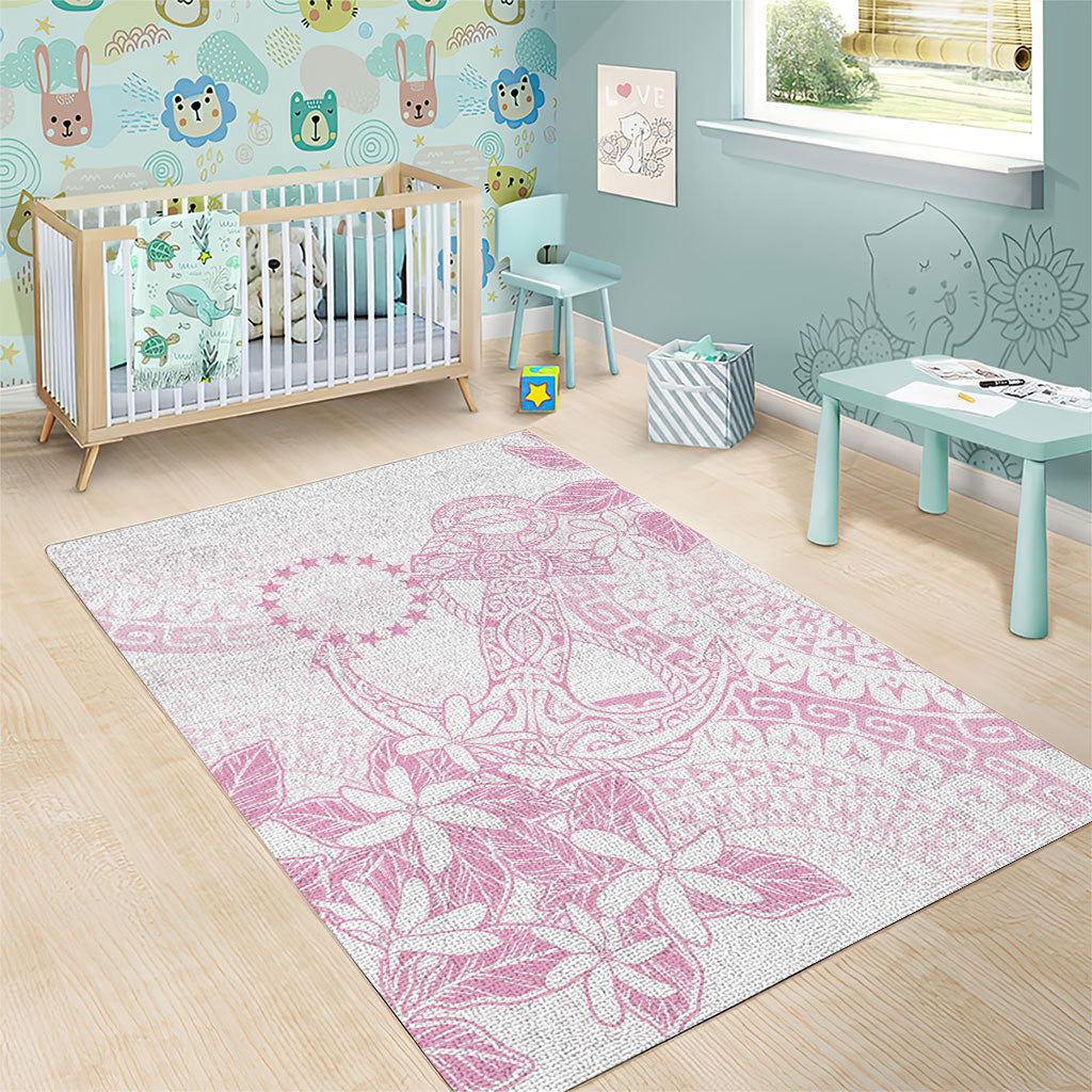 Candy Pink Kuki Airani Tapakau Area Rug Tribal Anchor Mix Tiare