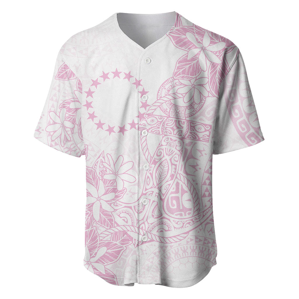 Candy Pink Kuki Airani Tapakau Baseball Jersey Tribal Anchor Mix Tiare