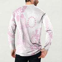 Candy Pink Kuki Airani Tapakau Button Sweatshirt Tribal Anchor Mix Tiare LT7 - Polynesian Pride