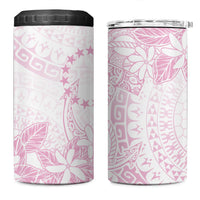 Candy Pink Kuki Airani Tapakau 4 in 1 Can Cooler Tumbler Tribal Anchor Mix Tiare