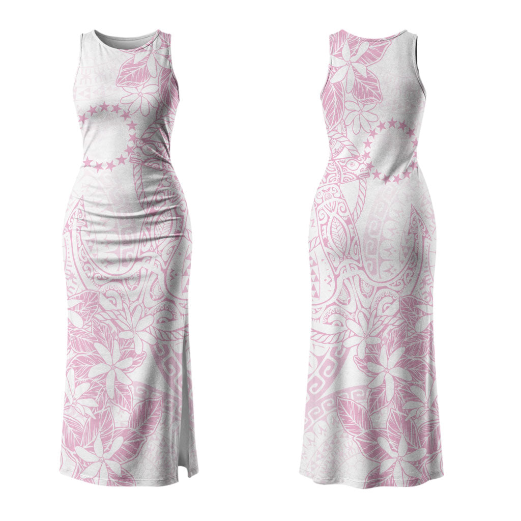 Candy Pink Kuki Airani Tapakau Couples Matching Tank Maxi Dress and Hawaiian Shirt Tribal Anchor Mix Tiare LT7 - Polynesian Pride
