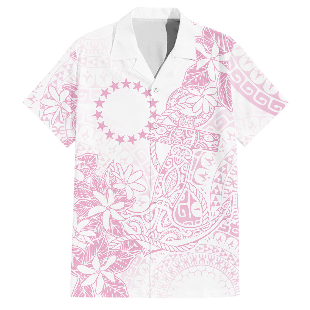 Candy Pink Kuki Airani Tapakau Family Matching Off Shoulder Maxi Dress and Hawaiian Shirt Tribal Anchor Mix Tiare