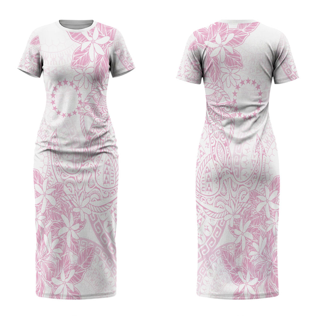 Candy Pink Kuki Airani Tapakau Family Matching Short Sleeve Bodycon Dress and Hawaiian Shirt Tribal Anchor Mix Tiare LT7 Mom's Dress Candy Pink - Polynesian Pride