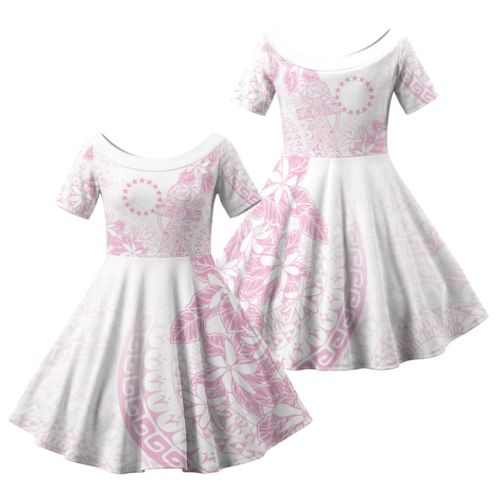 Candy Pink Kuki Airani Tapakau Family Matching Short Sleeve Bodycon Dress and Hawaiian Shirt Tribal Anchor Mix Tiare LT7 Daughter's Dress Candy Pink - Polynesian Pride