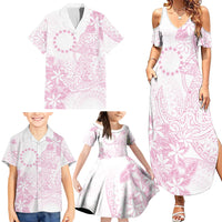 Candy Pink Kuki Airani Tapakau Family Matching Summer Maxi Dress and Hawaiian Shirt Tribal Anchor Mix Tiare